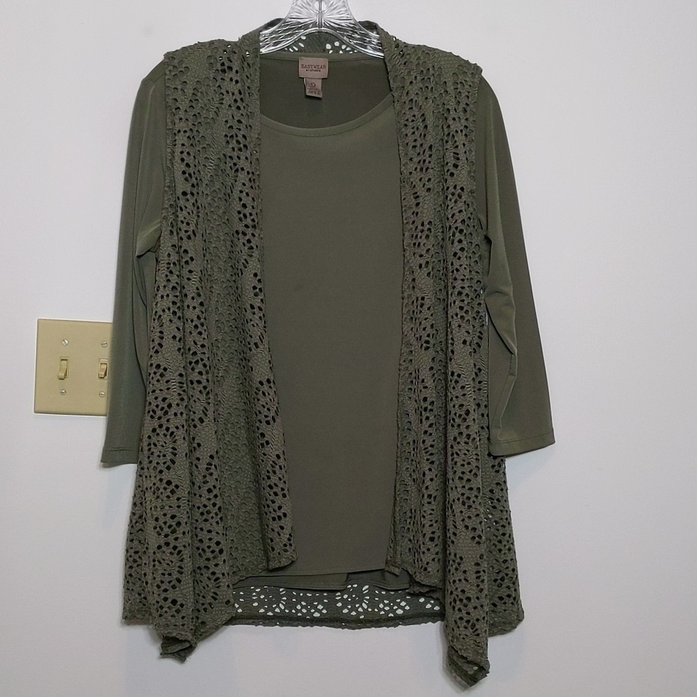 Chico's Easywear Shirt and Eyelet Vest Top Bundle